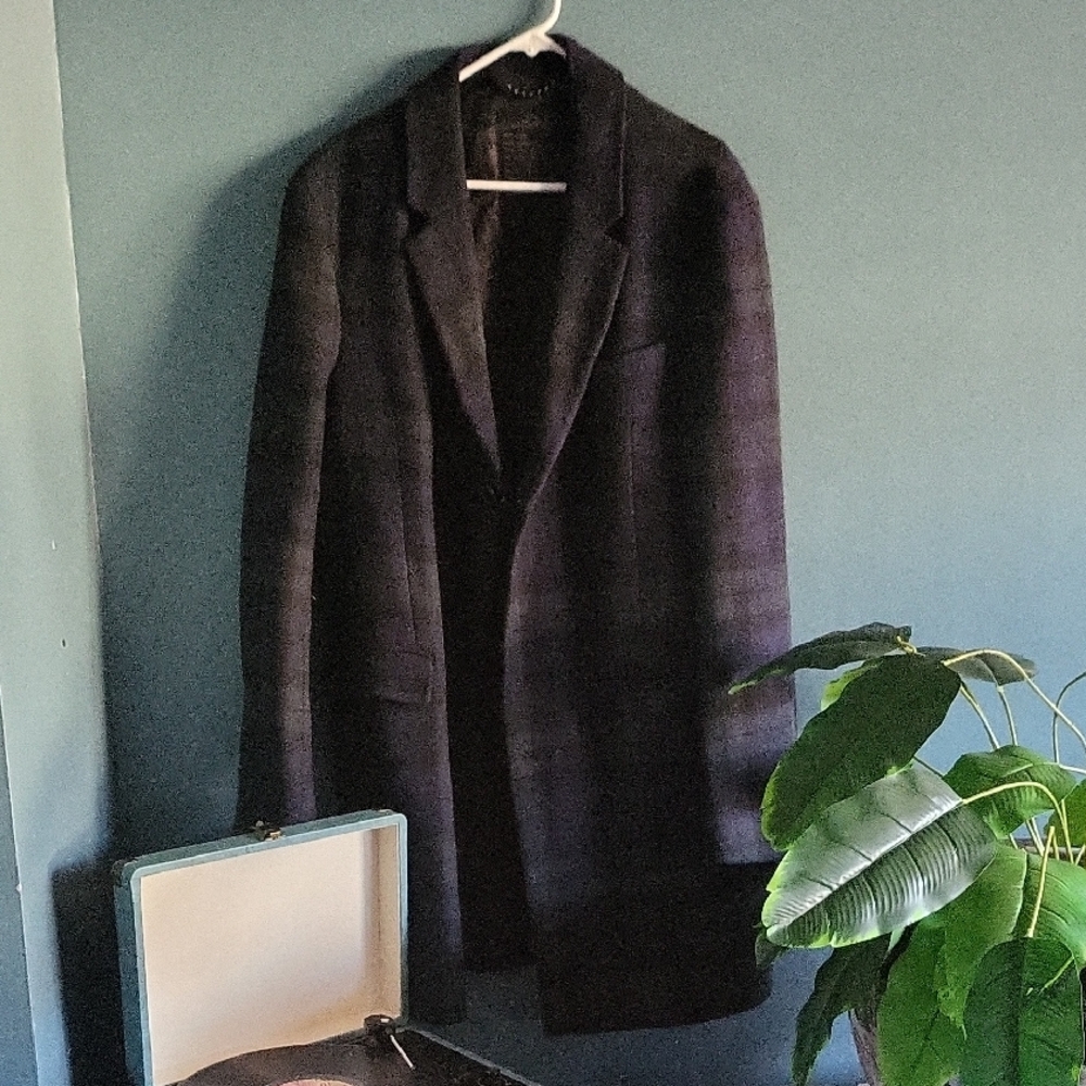 Women's Black Plaid Coat